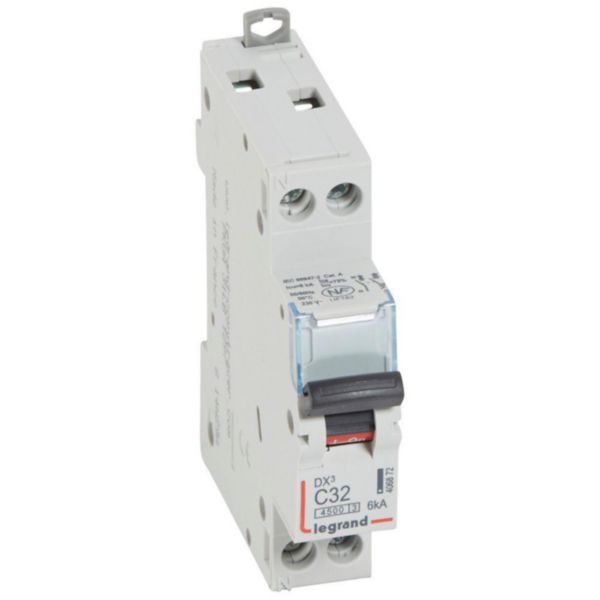 Disjoncteur dx³ 4500a 6ka unipolaire + neutre 32a courbe c
