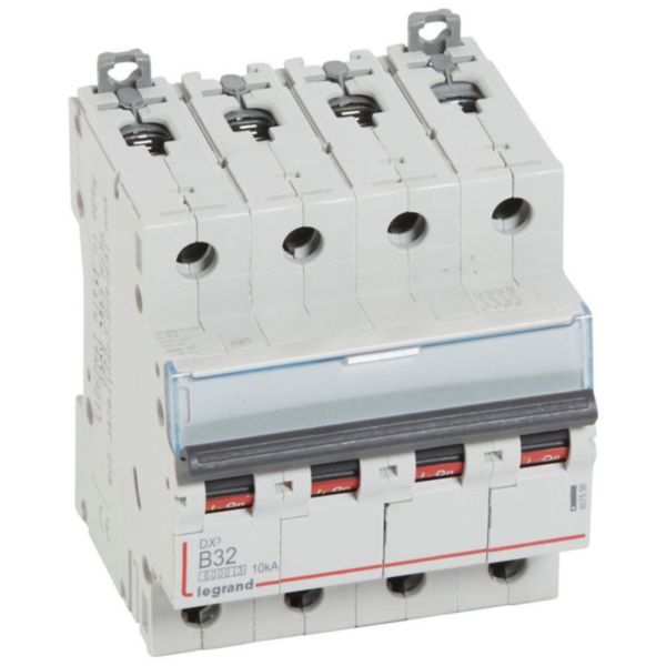 Disjoncteur DX³6000 10kA arrivée haute et départ bas à vis 4P 400V~ - 32A - courbe B - 4 modules