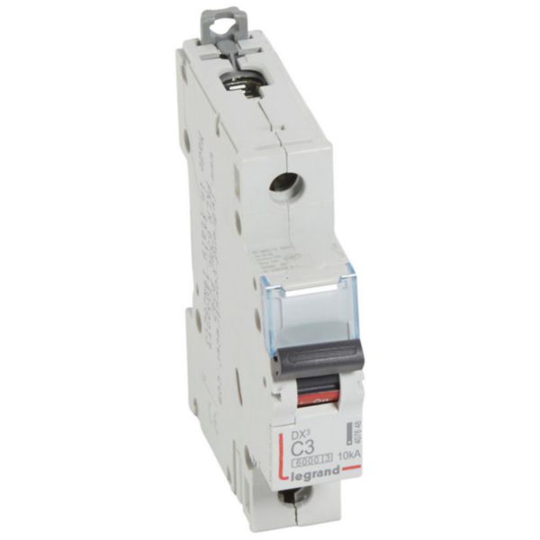 Disjoncteur DX³6000 10kA arrivée haute et départ bas à vis 1P 230V~ à 400V~ - 3A - courbe C - 1 module