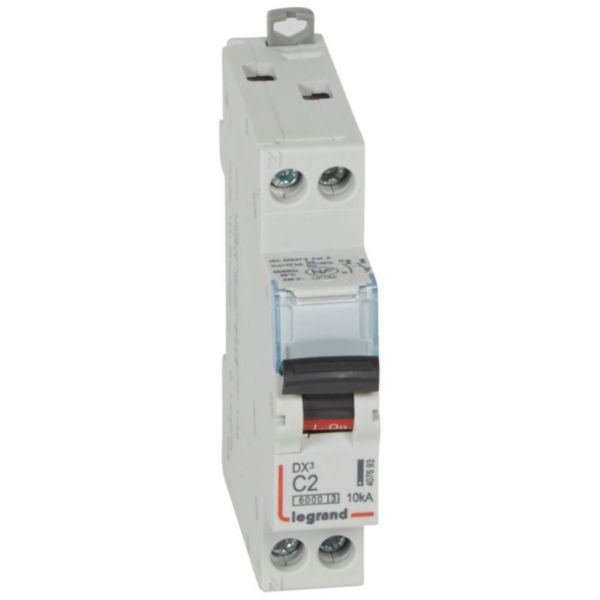 Disjoncteur DX³6000 10kA arrivée haute et départ bas à vis U+N 230V~ - 2A - courbe C - 1 module