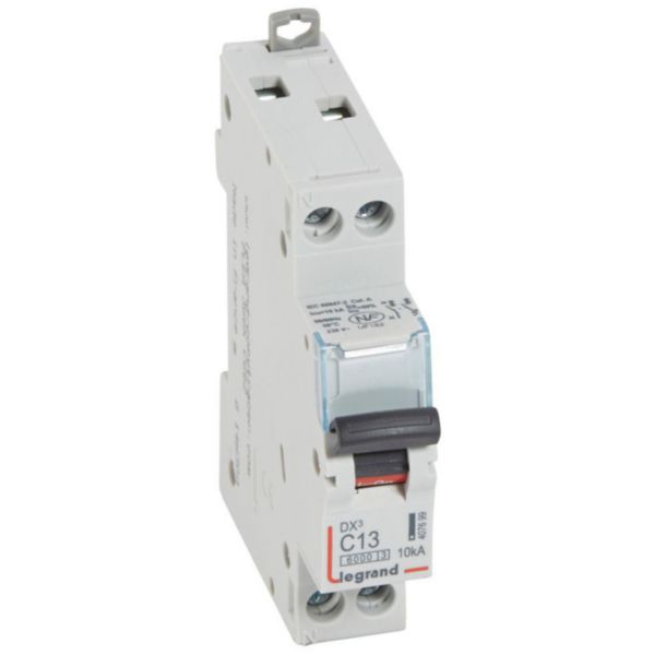 Disjoncteur DX³6000 10kA arrivée haute et départ bas à vis U+N 230V~ - 13A - courbe C - 1 module