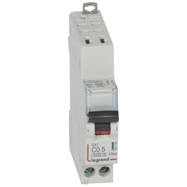 Disjoncteur DX³6000 10kA arrivée haute automatique et départ bas à vis U+N - 230V~ - 0,5A - 10 kA courbe C - 1 module