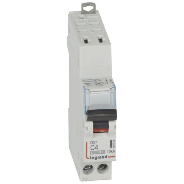 Disjoncteur DX³6000 10kA arrivée haute automatique et départ bas à vis U+N - 230V~ - 4A - courbe C - 1 module