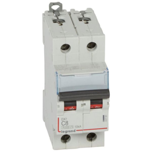 Disjoncteur DX³6000 10kA arrivée haute et départ bas à vis 2P 230V~ à 400V~ - 8A - courbe C - 2 modules