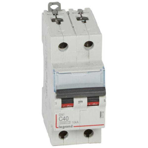 Disjoncteur DX³6000 10kA arrivée haute et départ bas à vis 2P 230V~ à 400V~ - 40A - courbe C - 2 modules