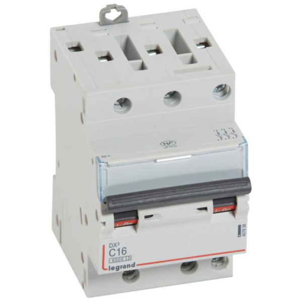 Disjoncteur DX³6000 arrivée haute et départ bas à vis 3P 400V~ - 16A - courbe C - pour peigne HX³ optimisé