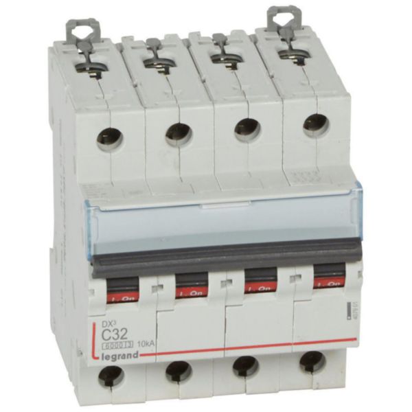 Disjoncteur DX³6000 10kA arrivée haute et départ bas à vis 4P 400V~ - 32A - courbe C - pour peigne HX³ traditionnel