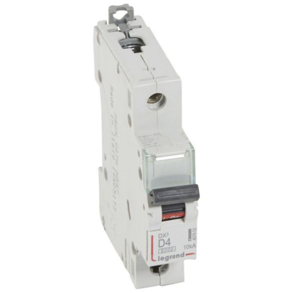 Disjoncteur DX³6000 10kA arrivée haute et départ bas à vis 1P 230V~ à 400V~ - 4A - courbe D - 1 module