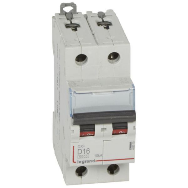 Disjoncteur DX³6000 10kA arrivée haute et départ bas à vis 2P 230V~ à 400V~ - 16A - courbe D - 2 modules