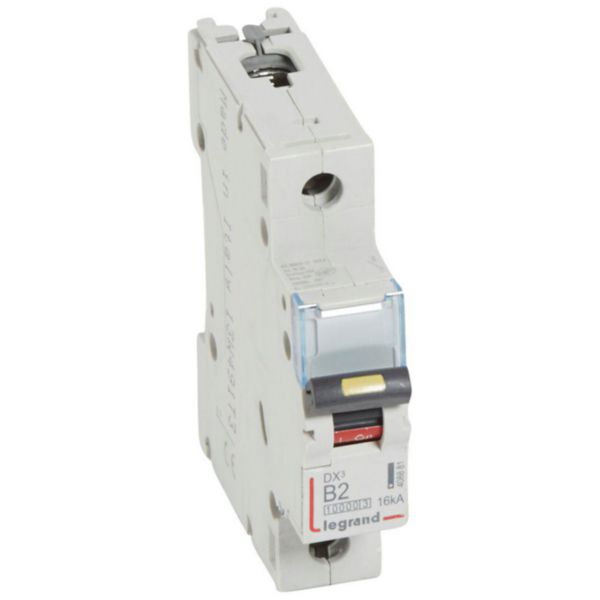 Disjoncteur DX³10000 16kA arrivée haute et départ bas à vis 1P 230V~ à 400V~ - 2A - courbe B - 1 module