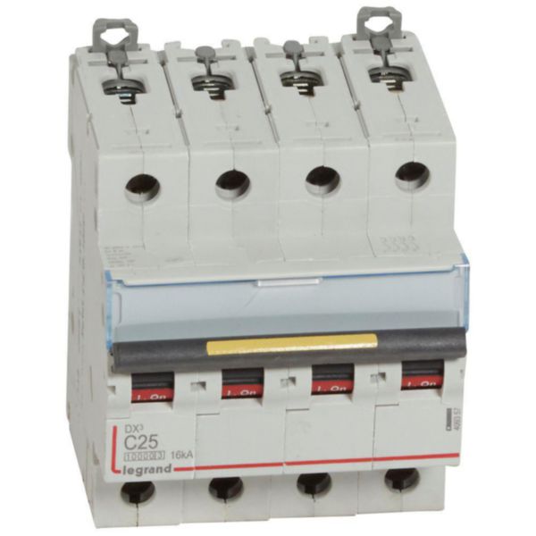 Disjoncteur DX³10000 16kA arrivée haute et départ bas à vis 4P - 400V~ - 25A - courbe C - 4 modules
