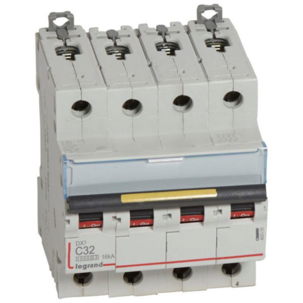 Disjoncteur DX³10000 16kA arrivée haute et départ bas à vis 4P - 400V~ - 32A - courbe C - 4 modules