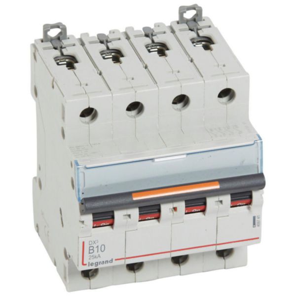 Disjoncteur DX³ 25kA arrivée haute et départ bas à vis 4P 400V~ - 10A - courbe B - 4 modules