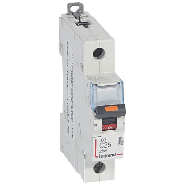 Disjoncteur DX³ 25kA arrivée haute et départ bas à vis 1P 230V~ à 400V~ - 25A - courbe C - 1 module