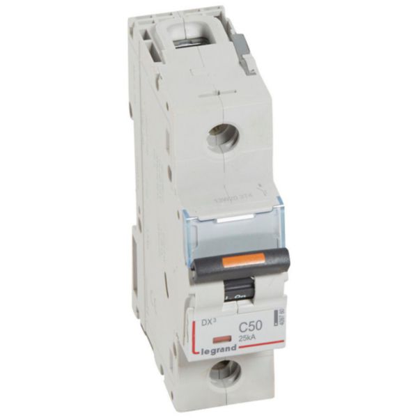 Disjoncteur DX³ 25kA arrivée haute et départ bas à vis 1P 230V~ à 400V~ - 50A - courbe C - 1,5 modules