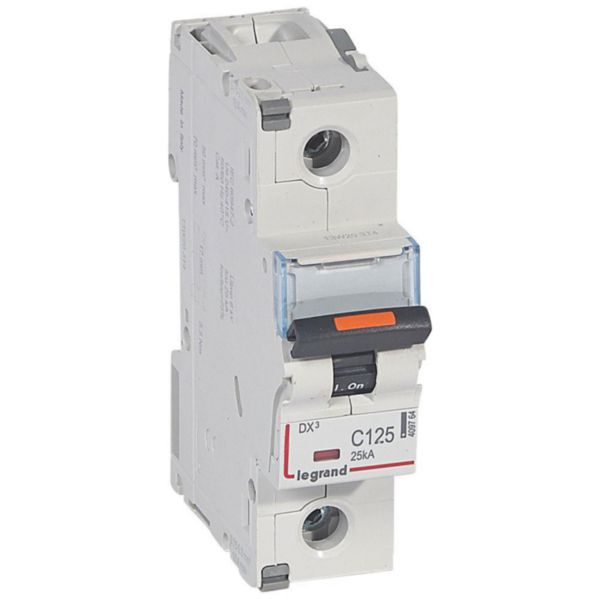 Disjoncteur DX³ 25kA arrivée haute et départ bas à vis 1P 230V~ à 400V~ - 125A - courbe C - 1,5 modules