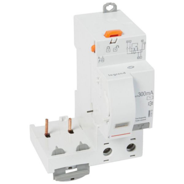 Bloc différentiel adaptable automatique DX³ pour disjoncteur 1 module par pôle - 2P 230V~ - 40A - typeAC 300mA