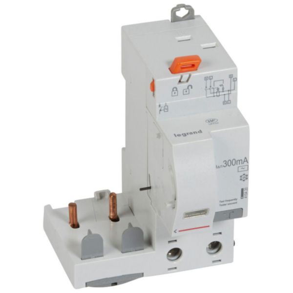 Bloc différentiel adaptable automatique DX³ pour disjoncteur 1 module par pôle - 2P 230V~ - 63A - typeAC 300mA