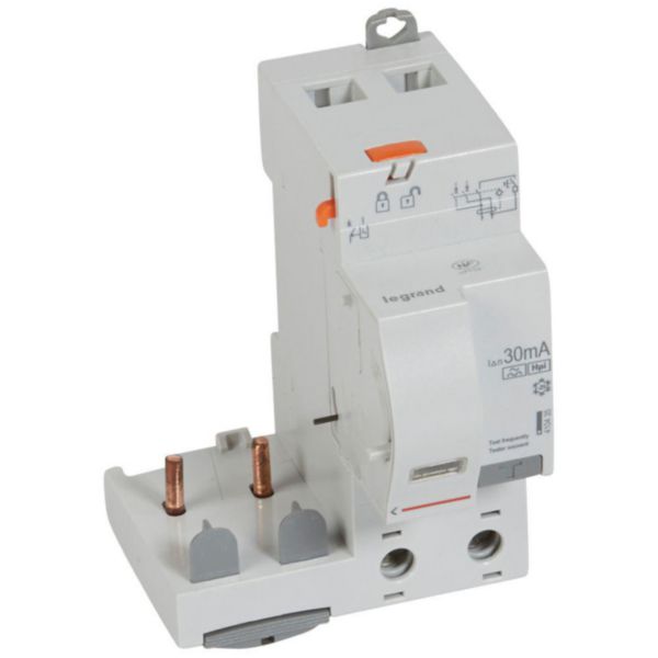 Bloc différentiel adaptable à vis DX³ pour disjoncteur 1 module par pôle - 2P 230V~ - 63A - typeF 30mA