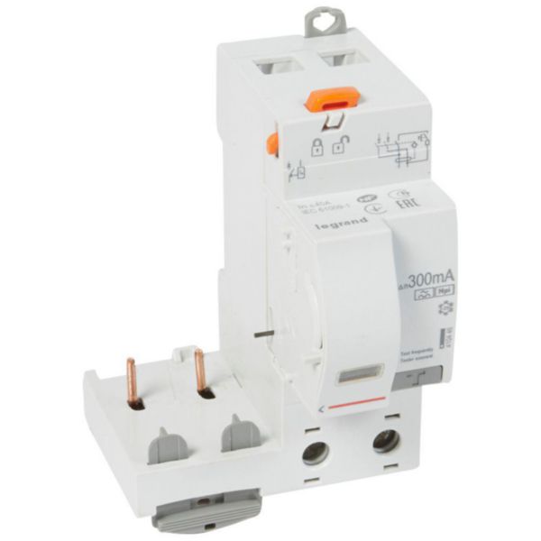 Bloc différentiel adaptable à vis DX³ pour disjoncteur 1 module par pôle - 2P 230V~ - 40A - typeF 300mA