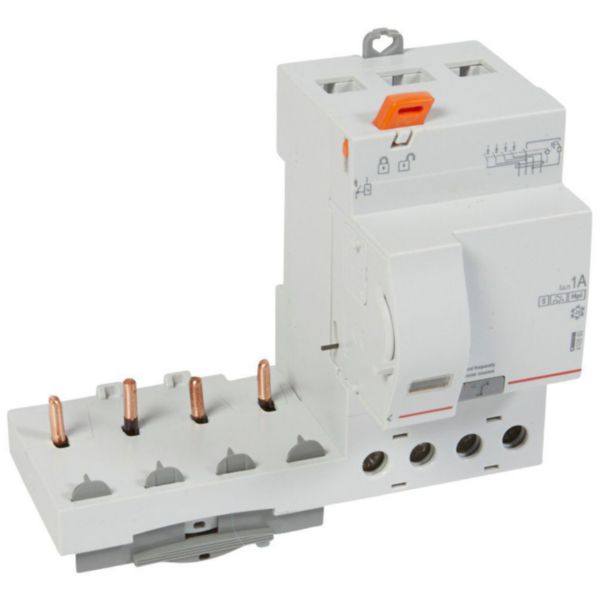 Bloc différentiel adaptable à vis DX³ pour disjoncteur 1 module par pôle - 4P 400V~ - 63A - typeF 1000mA sélectif