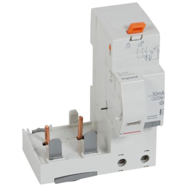 Bloc différentiel adaptable à vis DX³ pour disjoncteur 1,5 module par pôle - 2P 230V~ à 400V~ - 63A - typeF 30mA