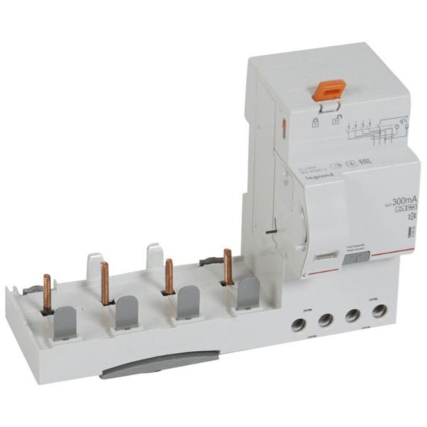 Bloc différentiel adaptable à vis DX³ pour disjoncteur 1,5 module par pôle - 4P 400V~ - 63A - typeF 300mA