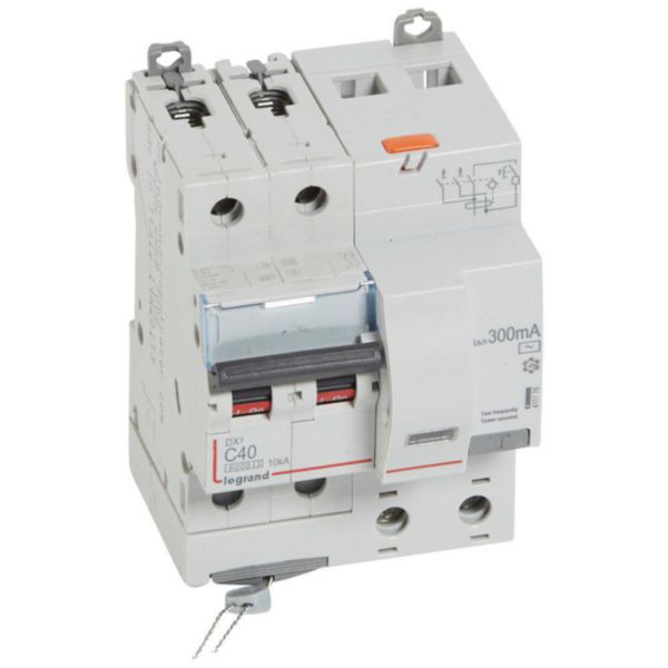 Disjoncteur différentiel monobloc DX³6000 10kA arrivée haute et départ bas à vis 2P 230V~ à 400V~ - 40A - typeAC 300mA