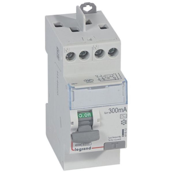 Interrupteur différentiel DX³-ID arrivée haute et départ haut à vis - 2P 230V~ 25A typeAC 300mA - 2 modules