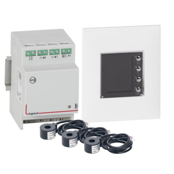 Pack Ecocompteur modulaire standard 110-230V~ 3 modules + 3 tores 60A + écran
