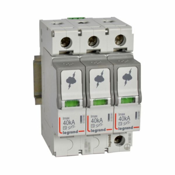 Parafoudre basse tension typeT2 Imax 40kA/pôle - 3P 440 V~ ( IT ) - 3 modules
