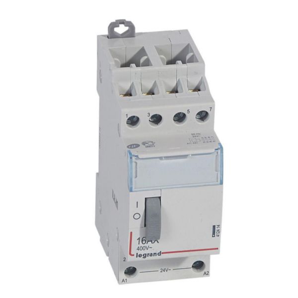 Télérupteur CX³ standard avec bornes à vis 4P 16A 400V~ contact 4F - tension commande 24V~ - 2 modules
