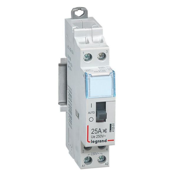 Contacteur domestique CX³ silencieux bobine 230V~ - 2P 250V~ - 25A - contact 2F - 1 module