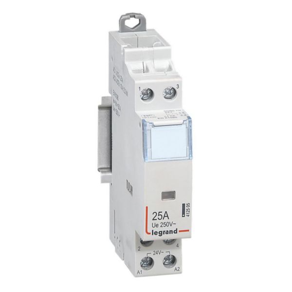 Contacteur de puissance CX³ bobine 24V~ sans commande manuelle - 2P 250V~ - 25A - contact 2F - 1 module
