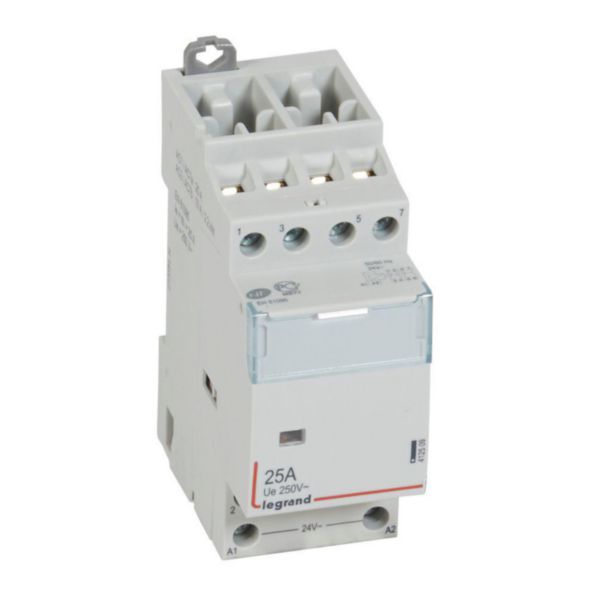Contacteur de puissance CX³ bobine 24V~ sans commande manuelle - 4P 400V~ - 25A - contact 2O+2F - 2 modules