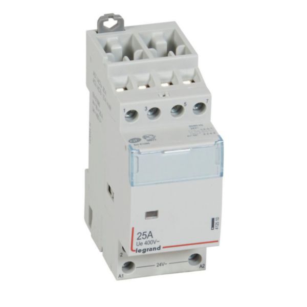 Contacteur de puissance CX³ bobine 24V~ sans commande manuelle - 4P 400V~ - 25A - contact 4F - 2 modules
