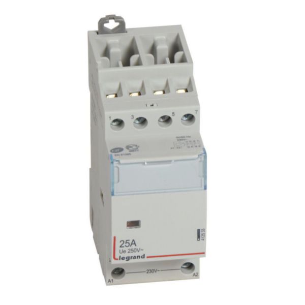 Contacteur de puissance CX³ bobine 230V~ sans commande manuelle - 4P 400V~ - 25A - contact 2O+2F - 2 modules