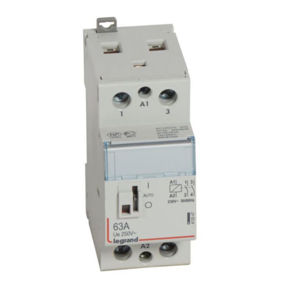 Contacteur de puissance CX³ bobine 230V~ - 2P 250V~ - 63A - contact 2F - 2 modules