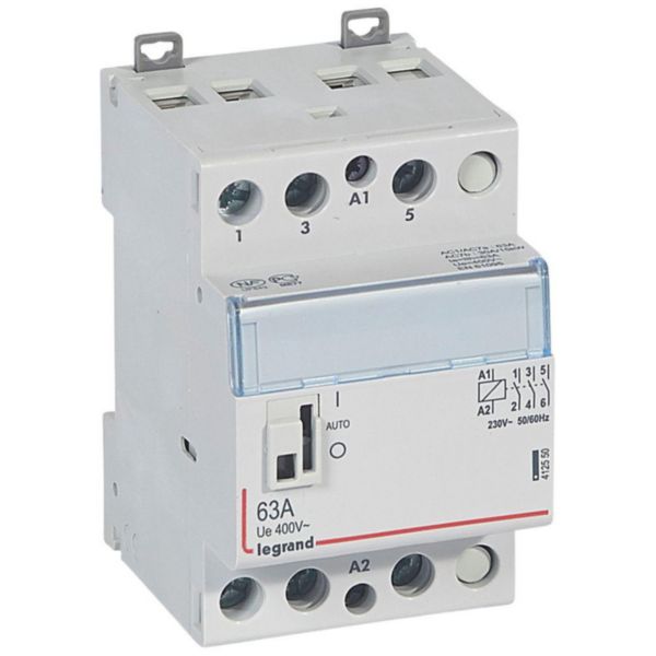 Contacteur de puissance CX³ bobine 230V~ - 3P 400V~ - 63A - contact 3F - 3 modules