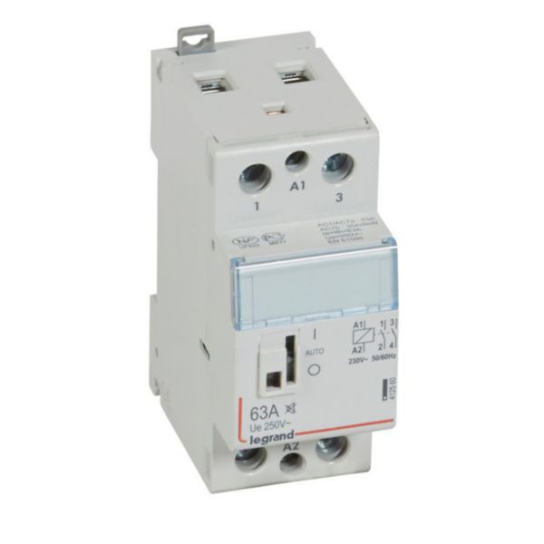 Contacteur de puissance CX³ silencieux bobine 230V~ - 2P 250V~ - 63A - contact 2F - 2 modules