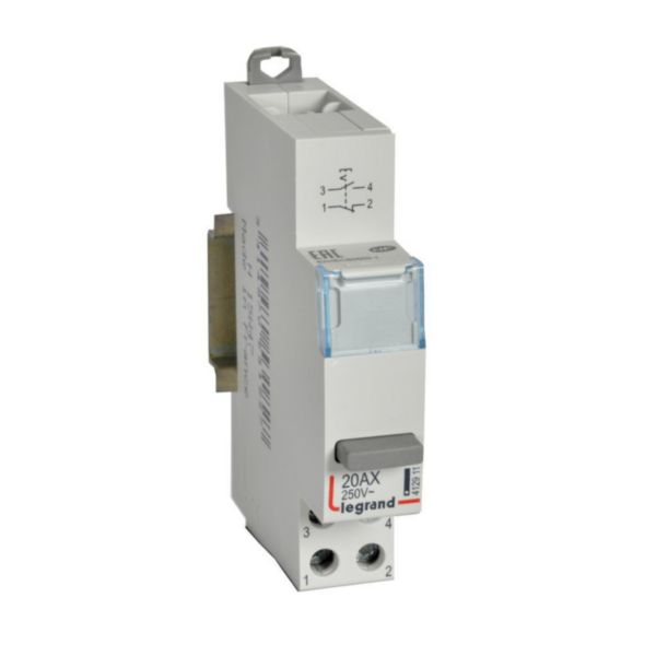 Inter poussoir modulaire simple fonction contact 1NO+NF - 1 module