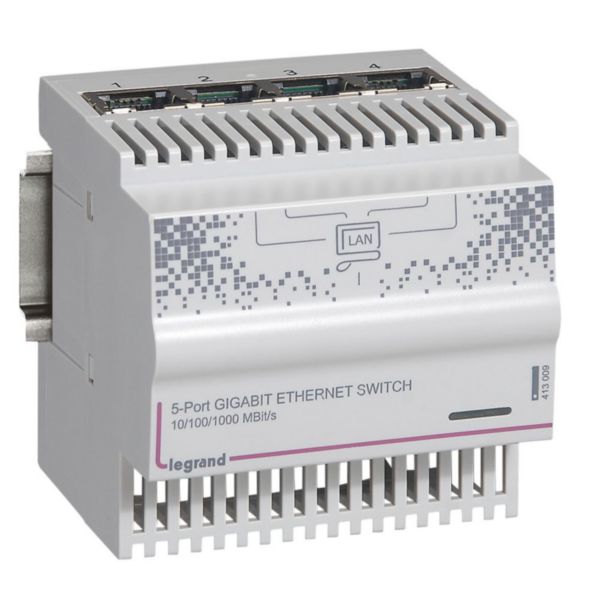 Switch modulaire pour mise en réseau informatique 4 sorties RJ45 1Gigabit - IP20 IK04 - 4 modules
