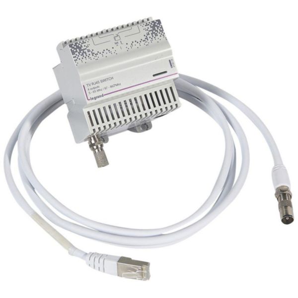 Répartiteur modulaire télévision TNT et câble opérateur 4 sorties RJ45 pour coffret Optimum manuel - 4 modules