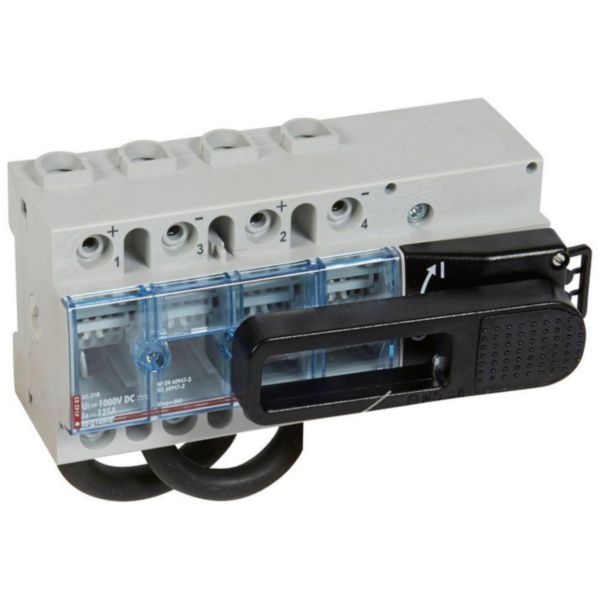 Interrupteur-sectionneur modulaire rotatif courant continu 1000V= pour application photovoltaïque - 125A - 9 modules