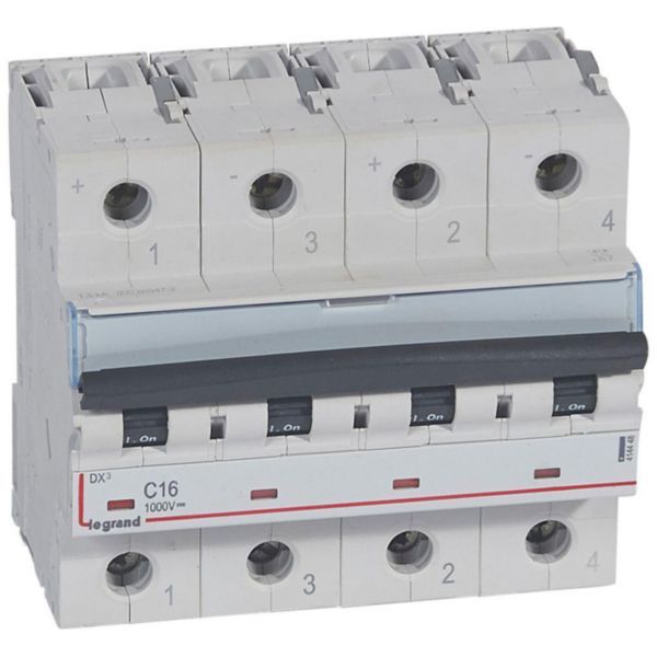 Disjoncteur modulaire courant continu DX³ 1000V= 16A - 6 modules