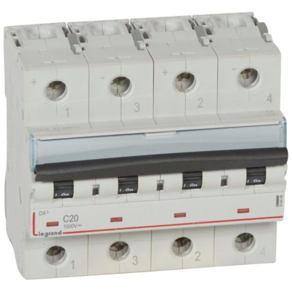 Disjoncteur modulaire courant continu DX³ 1000V= 20A - 6 modules