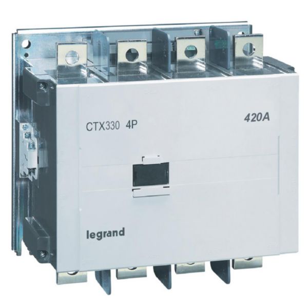 Contacteur de puissance CTX³ 4 pôles - 330A - 2 contacts auxiliaires NO+2NF intégrés - tension commande 100V~ à 240V~