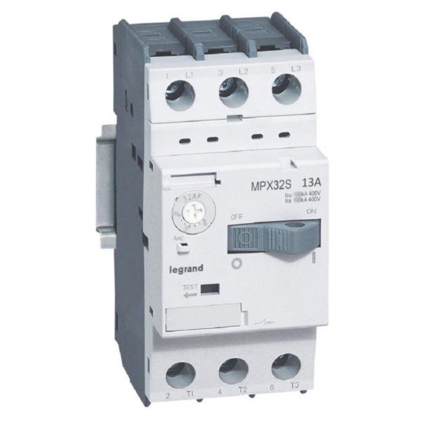 Disjoncteur moteur magnétothermique MPX³32S - réglage thermique 9A à 13A - pouvoir de coupure 50kA en 415V