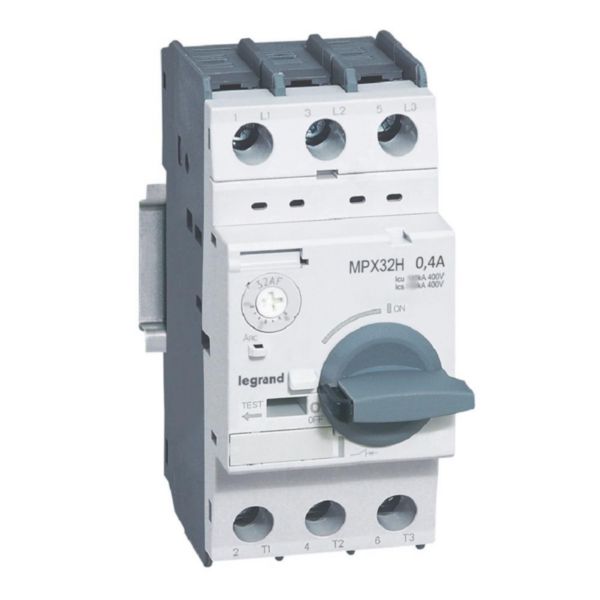 Disjoncteur moteur magnétothermique MPX³32H - réglage thermique 0,25A à 0,4A - pouvoir de coupure 100kA en 415V