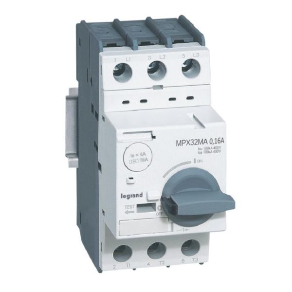 Disjoncteur moteur magnétique seul MPX³32MA - seuil déclenchement instantané 2,1A - pouvoir de coupure 100kA en 415V